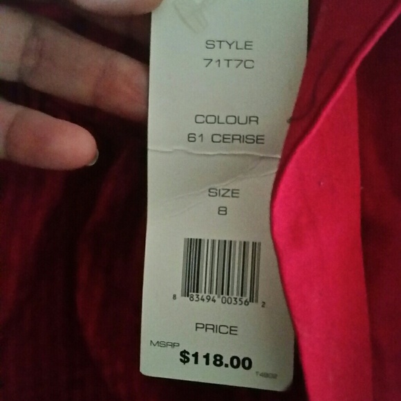 French Connection Baby Doll Dress Red NWT Sz 8 - Picture 3 of 3